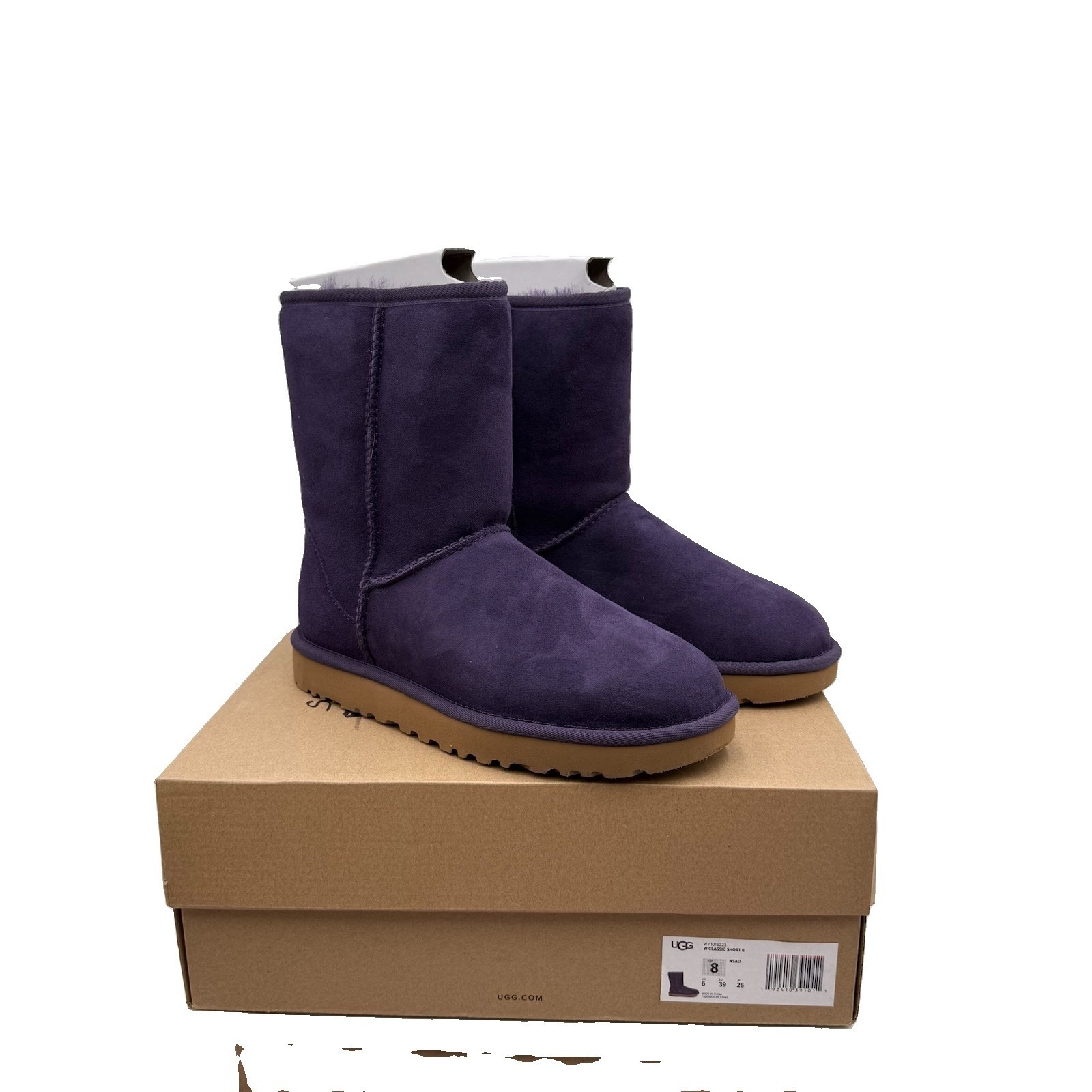 Ugg Classic Short Ii Purple Women's Boots Sz 8 New With Box Read